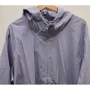 JG Hook Vintage Lavender Purple Checkered‎ Gingham Full Zip Hood Jacket Size 24W